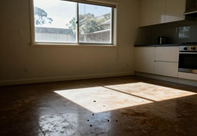 Rodent infestation in an Airds garage before treatment